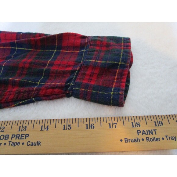 Chaps Mens Flannel Button Up Shirt Size 2XL Red Black Plaid Long Sleeve - Picture 8 of 12